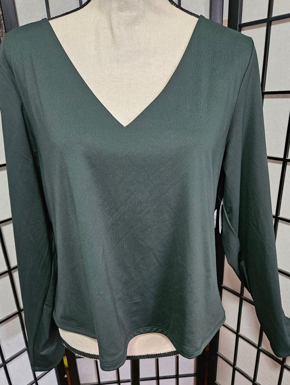 NWT Old Navy 2X Double Layer Sculpting Long Sleeve Green Crop Top